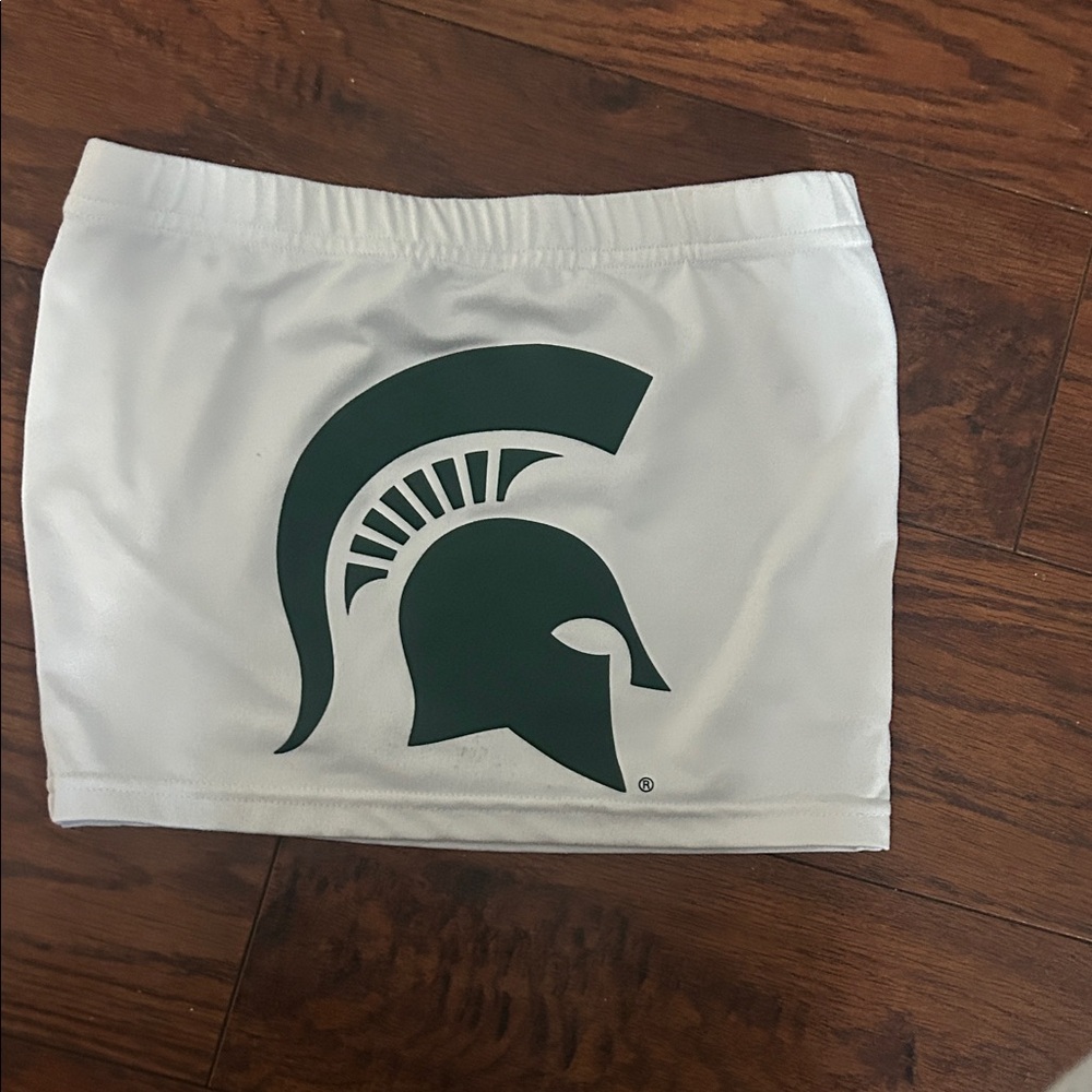 White Michigan State Tube Top